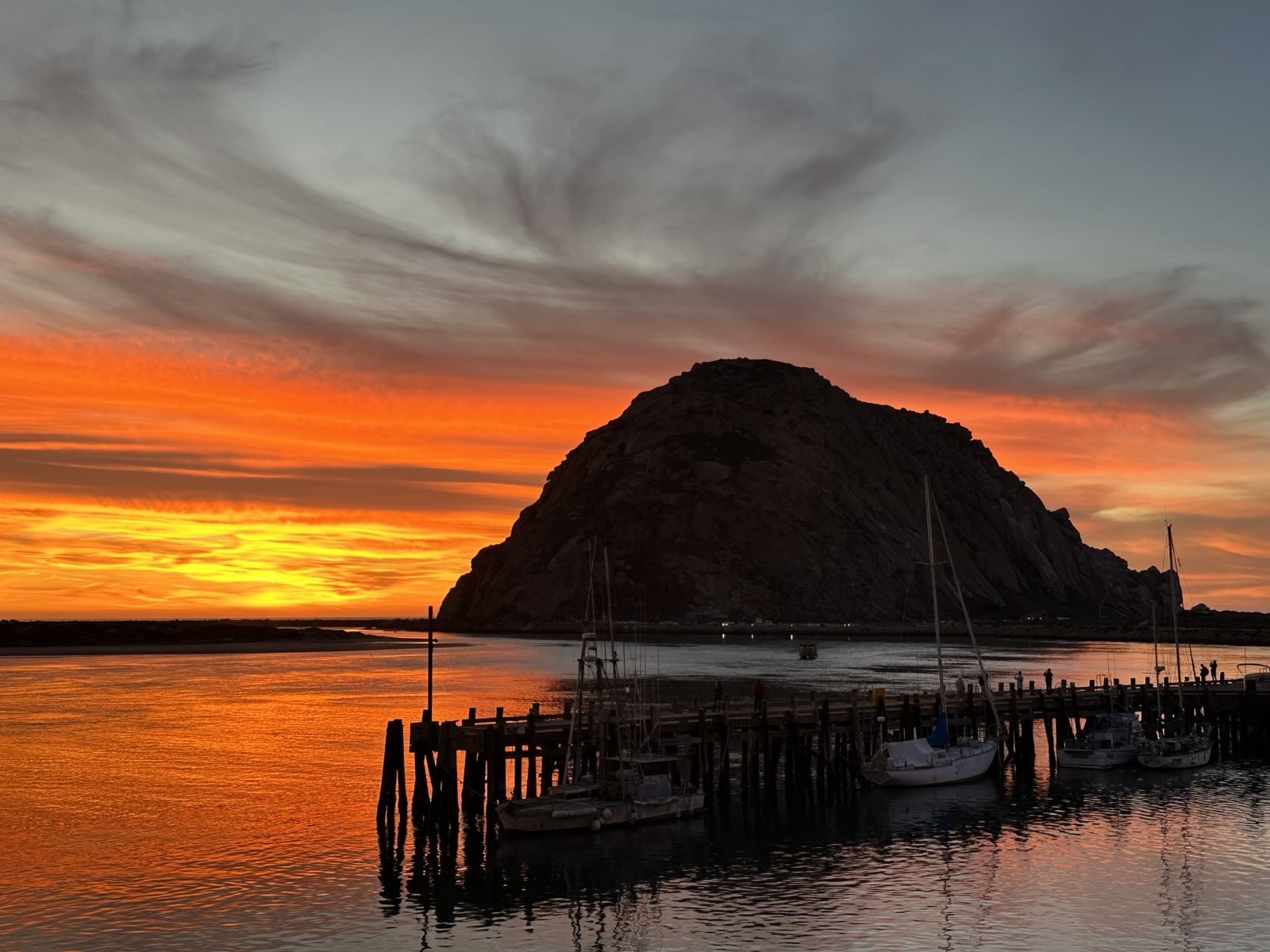Morro Bay harbor at dawn